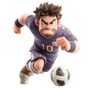 Stylized Soccer Player Vinyl Car Decal Sticker – Waterproof & UV-Resistant 3.4133333333333336"
