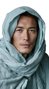 Turquoise Hooded Portrait Vinyl Car Decal Sticker – Waterproof & UV-Resistant 9.706666666666667"