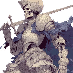 Skeleton Knight Anime Vinyl Car Decal Sticker – Waterproof & UV-Resistant 3.4133333333333336"