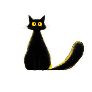 Glowing-Tailed Cat Vinyl Car Decal Sticker – Waterproof & UV-Resistant 3.4133333333333336"