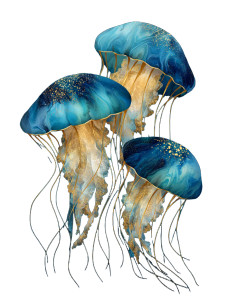 Marble Jellyfish Vinyl Car Decal Sticker – Waterproof & UV-Resistant 8.213333333333333"