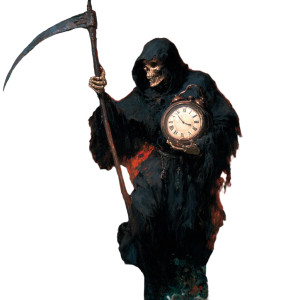 Grim Reaper Clock V6 Vinyl Car Decal Sticker – Waterproof & UV-Resistant 3.4133333333333336"