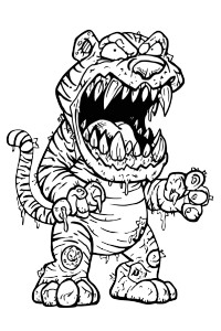 Zombie Mutant Tiger Vinyl Car Decal Sticker – Waterproof & UV-Resistant 4.4