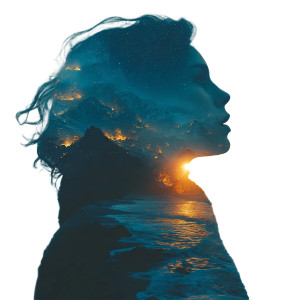 Mystical Dawn Woman Vinyl Car Decal Sticker – Waterproof & UV-Resistant 3.4133333333333336"