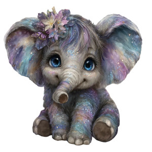 Rainbow Baby Elephant Vinyl Car Decal Sticker – Waterproof & UV-Resistant 6.826666666666667"