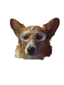 Goggled Wet Corgi Vinyl Car Decal Sticker – Waterproof & UV-Resistant 8.213333333333333"