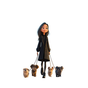 Happy Dog Walker Vinyl Car Decal Sticker – Waterproof & UV-Resistant 6.826666666666667"