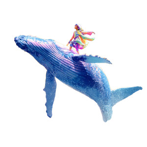 Whale Rider Fantasy Vinyl Car Decal Sticker – Waterproof & UV-Resistant 3.4133333333333336"