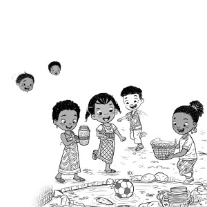 Joyful African Children V3 Vinyl Car Decal Sticker – Waterproof & UV-Resistant 3.4133333333333336"