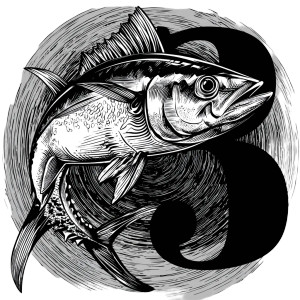 Tuna Fish Tail Vinyl Car Decal Sticker – Waterproof & UV-Resistant 3.4133333333333336"