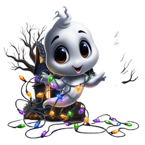 Spooky Ghost Lights Vinyl Car Decal Sticker – Waterproof & UV-Resistant 6.826666666666667"