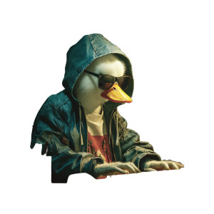 Duck Hacker Vinyl Car Decal Sticker – Waterproof & UV-Resistant 3.4133333333333336"