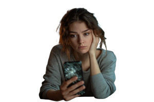 Broken Smartphone Contemplation Vinyl Car Decal Sticker – Waterproof & UV-Resistant 2.986666666666667"