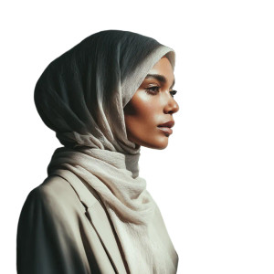 Modern Hijab Portrait Vinyl Car Decal Sticker – Waterproof & UV-Resistant 3.4133333333333336"