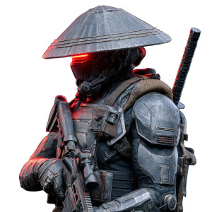 Futuristic Samurai Soldier Vinyl Car Decal Sticker – Waterproof & UV-Resistant 3.4133333333333336"