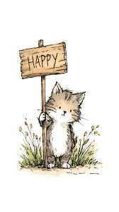 Cute Kittie Sign V4 Vinyl Car Decal Sticker – Waterproof & UV-Resistant 9.706666666666667"