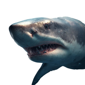 Shark Head Close-Up Vinyl Car Decal Sticker – Waterproof & UV-Resistant 3.4133333333333336"