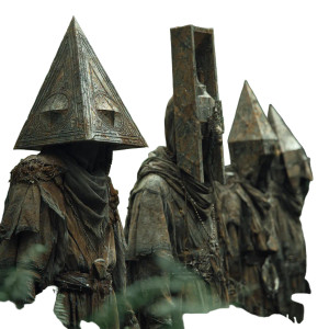 Cultists In Pyramid Masks Vinyl Car Decal Sticker – Waterproof & UV-Resistant 3.4133333333333336"