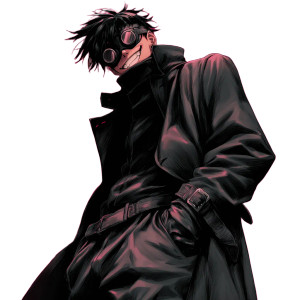 Noir Anime Man Vinyl Car Decal Sticker – Waterproof & UV-Resistant 3.4133333333333336"