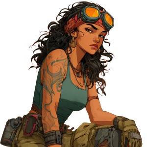 Latina Mech Pilot Vinyl Car Decal Sticker – Waterproof & UV-Resistant 3.4133333333333336"