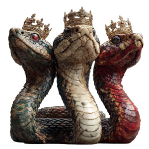 Crowned Snakes Vinyl Car Decal Sticker – Waterproof & UV-Resistant 3.4133333333333336"