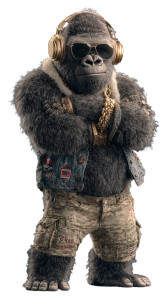 Gorilla With Scarlett Vinyl Car Decal Sticker – Waterproof & UV-Resistant 4.8533333333333335"