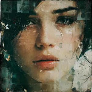 Crying Girl V5 Vinyl Car Decal Sticker – Waterproof & UV-Resistant 3.4133333333333336"