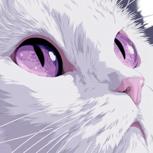 White Cartoon Cat V3 Vinyl Car Decal Sticker – Waterproof & UV-Resistant 3.4133333333333336"