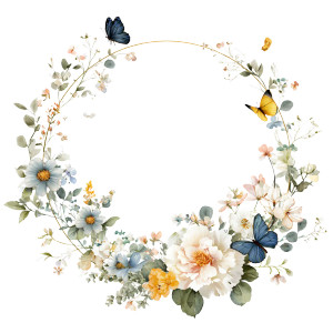 Floral Butterfly Frame Vinyl Car Decal Sticker – Waterproof & UV-Resistant 3.4133333333333336"