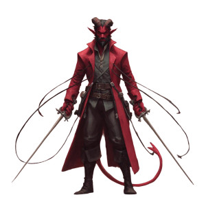 Crimson Tiefling Rogue Vinyl Car Decal Sticker – Waterproof & UV-Resistant 3.4133333333333336"