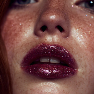 Glittery Dark Lips Vinyl Car Decal Sticker – Waterproof & UV-Resistant 3.4133333333333336"