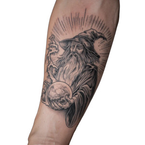 Wizard With Orb V3 Vinyl Car Decal Sticker – Waterproof & UV-Resistant 3.4133333333333336"