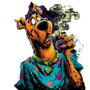 Scooby Doo Smoking V5 Vinyl Car Decal Sticker – Waterproof & UV-Resistant 3.4133333333333336"
