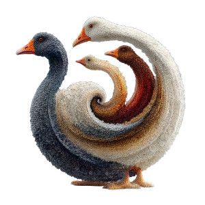 Goose Spiral Vinyl Car Decal Sticker – Waterproof & UV-Resistant 3.4133333333333336"