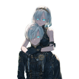 Gothic Anime Twins Vinyl Car Decal Sticker – Waterproof & UV-Resistant 3.4133333333333336"