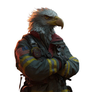 Eagle Firefighter Vinyl Car Decal Sticker – Waterproof & UV-Resistant 3.4133333333333336"