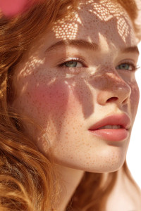 Freckled Red-Haired Portrait Vinyl Car Decal Sticker – Waterproof & UV-Resistant 4.4