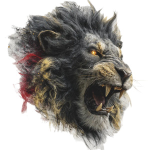 Fierce Lion V4 Vinyl Car Decal Sticker – Waterproof & UV-Resistant 3.4133333333333336"