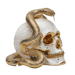 Chrome Snake Skull Vinyl Car Decal Sticker – Waterproof & UV-Resistant 3.4133333333333336"