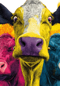 Pop Art Cow Vinyl Car Decal Sticker – Waterproof & UV-Resistant 4.32"
