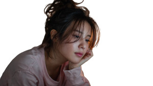 Tired Asian Woman V2 Vinyl Car Decal Sticker – Waterproof & UV-Resistant 5.4