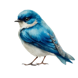 Blue Watercolour Bird V2 Vinyl Car Decal Sticker – Waterproof & UV-Resistant 3.4133333333333336"