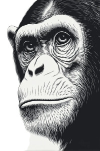 Monkey Illustration Vinyl Car Decal Sticker – Waterproof & UV-Resistant 4.4