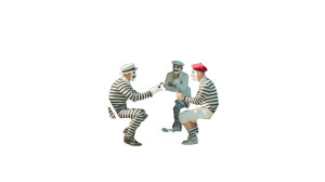 Mime Café Scene Vinyl Car Decal Sticker – Waterproof & UV-Resistant 2.72"