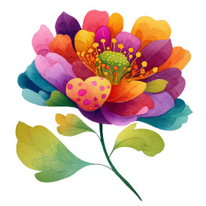 April Whimsical Flower Vinyl Car Decal Sticker – Waterproof & UV-Resistant 3.4133333333333336"