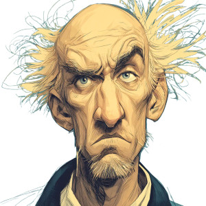 Balding Blonde Man Vinyl Car Decal Sticker – Waterproof & UV-Resistant 3.4133333333333336"