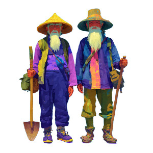 Old Asian Farmers Vinyl Car Decal Sticker – Waterproof & UV-Resistant 6.826666666666667"