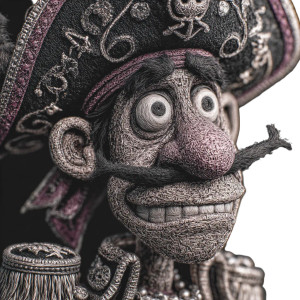 Claymation Pirate Mime Vinyl Car Decal Sticker – Waterproof & UV-Resistant 3.4133333333333336"