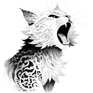 Fierce One-Eyed Cat Vinyl Car Decal Sticker – Waterproof & UV-Resistant 6.826666666666667"