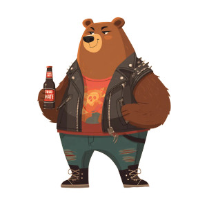 Punk Bear Illustration Vinyl Car Decal Sticker – Waterproof & UV-Resistant 3.4133333333333336" Punk Bear Illustration Vinyl Car Decal Sticker – Waterproof & UV-Resistant 3.4133333333333336"